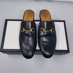 GUCCI Black Horsebit Princetown Slide Mule